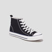 Baskets &agrave; lacets montantes en toile noir homme
