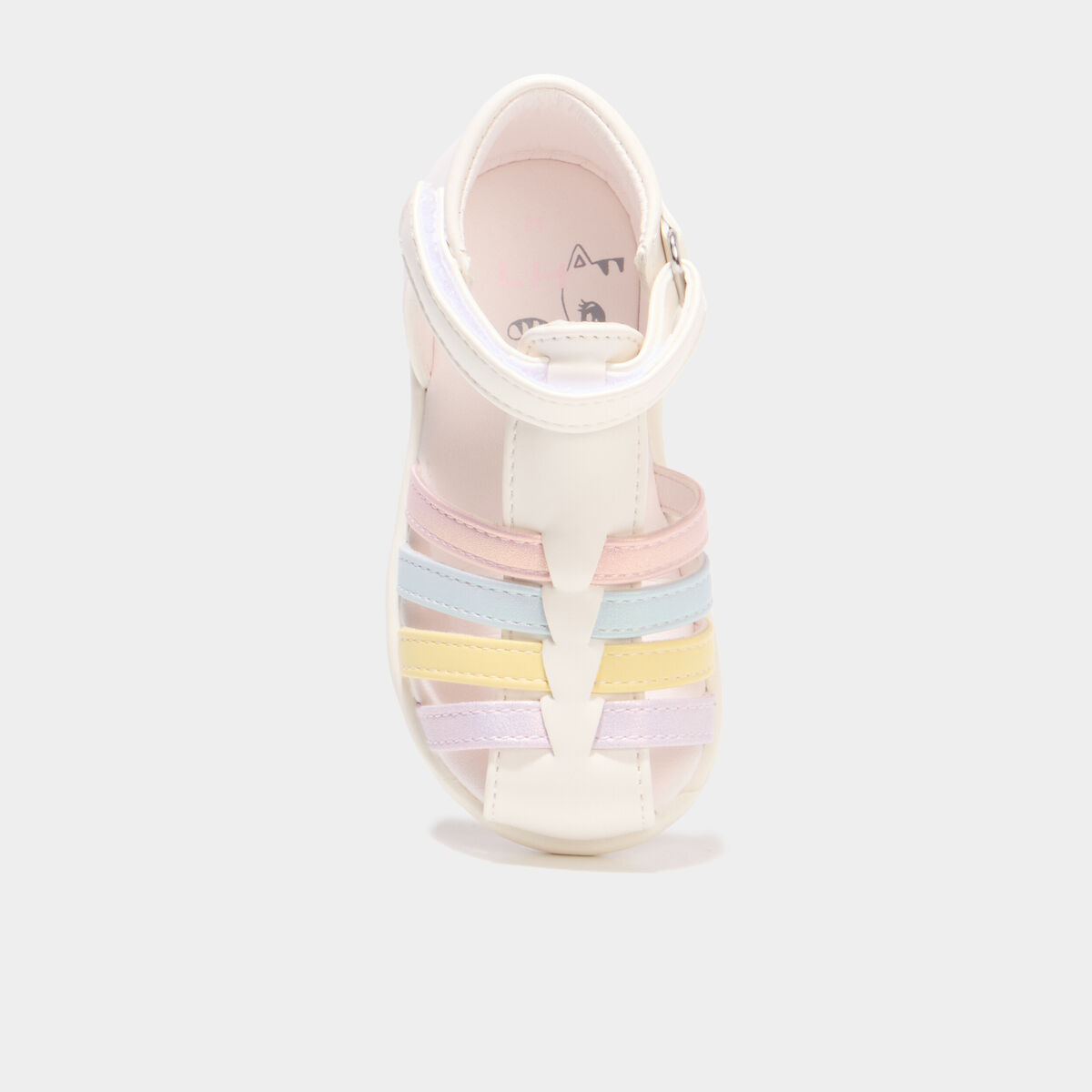 Sandales &agrave; scratchs semelle souple multicolore b&eacute;b&eacute; fille