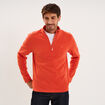 Sweat polaire col camionneur rouge homme