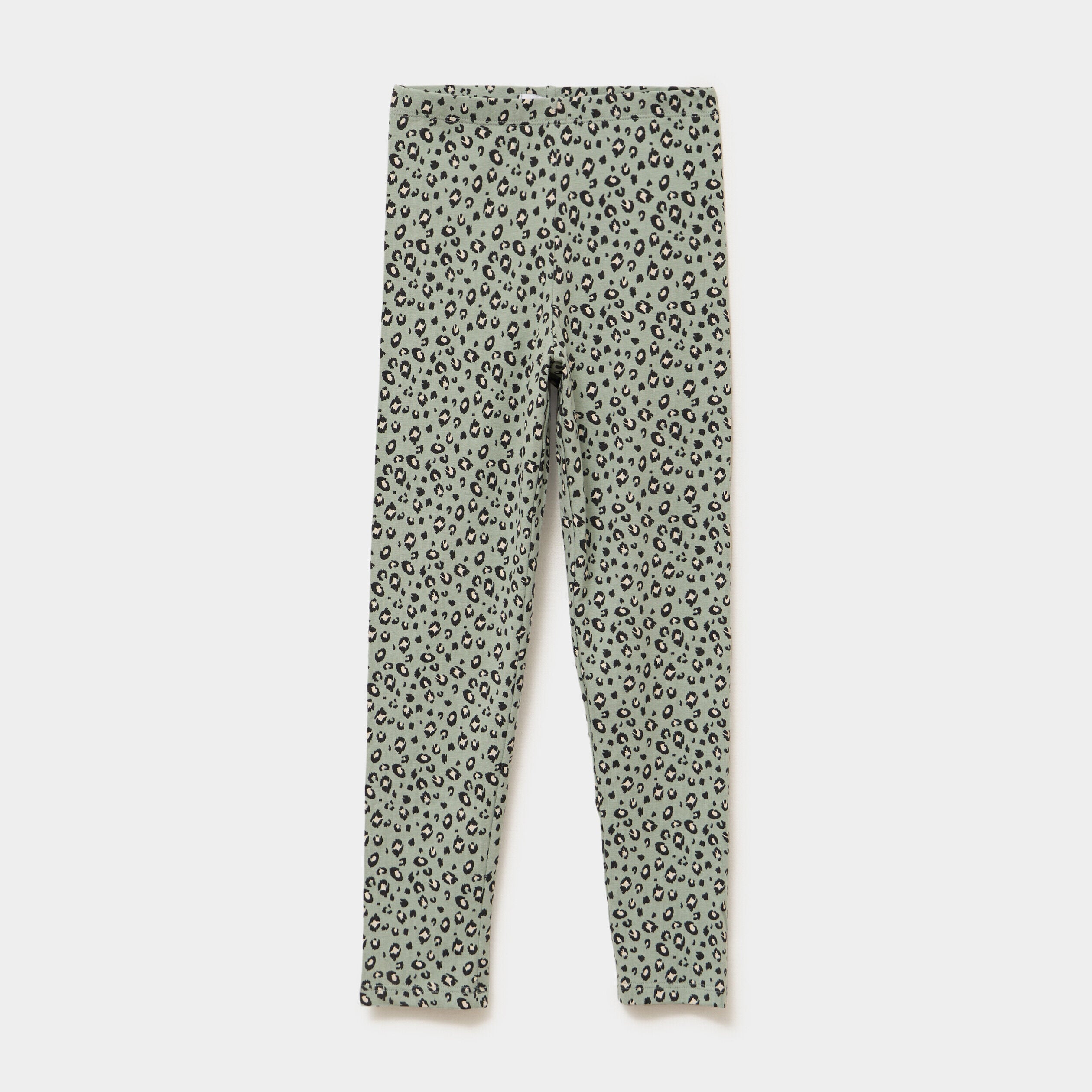 Legging taille élastiquée coton vert kaki fille LH