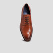 Derbies &agrave; lacets en cuir lisse marron homme