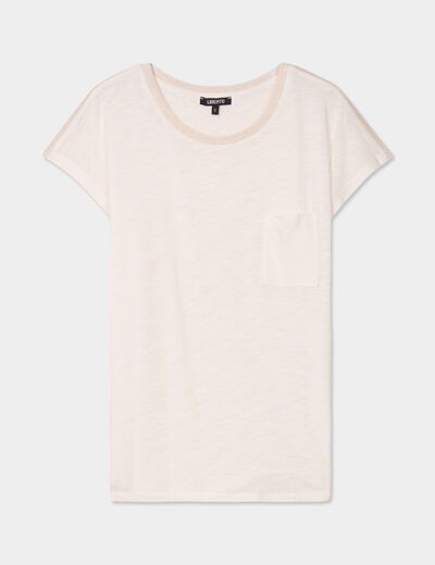T-shirt manches courtes 1 poche Liberto blanc femme
