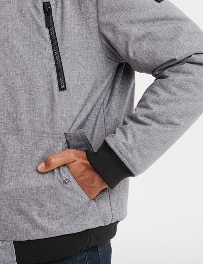 Blouson déperlant zippé capuche Liberto gris homme