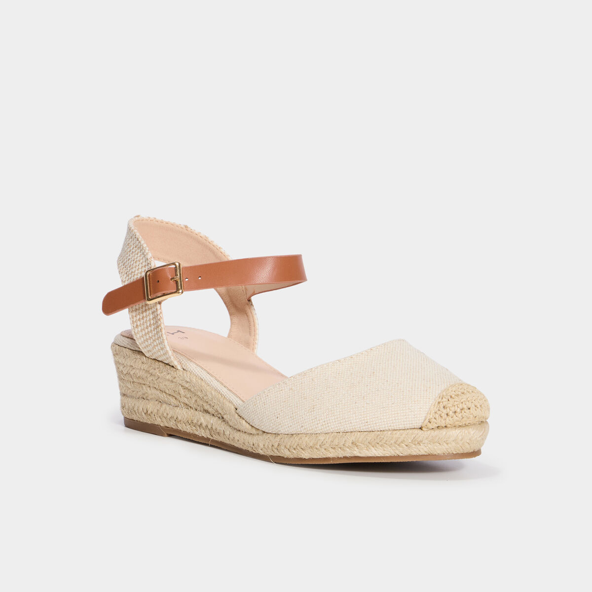 Espadrilles compensées sable femme