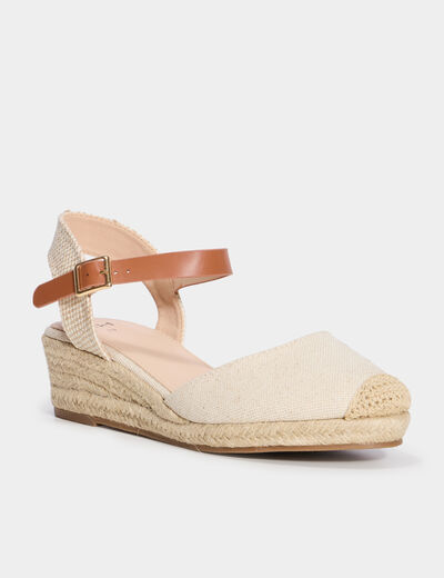 Espadrilles compensées sable femme