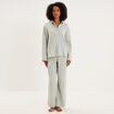 Ensemble pyjama chemise gaze de coton vert clair femme