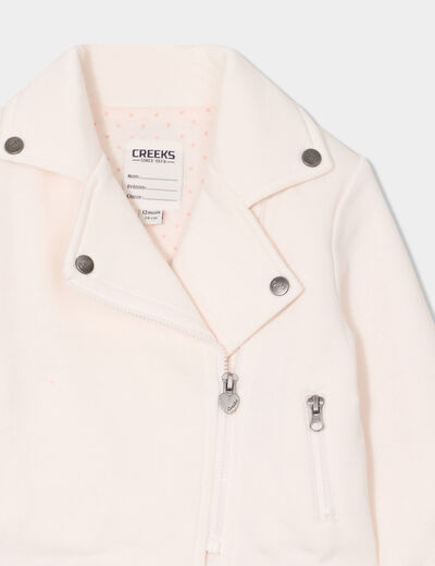 Veste esprit biker droite creme bébé fille