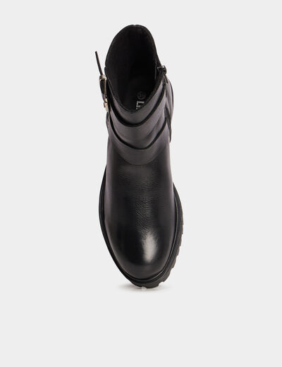Bottines en cuir zippée Liberto noir femme