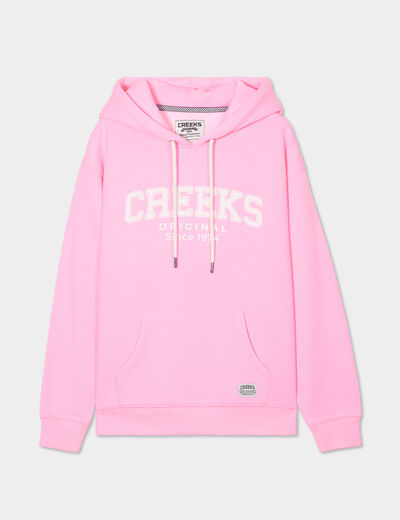 Sweat à capuche hoodie Creeks Original rose fluo femme