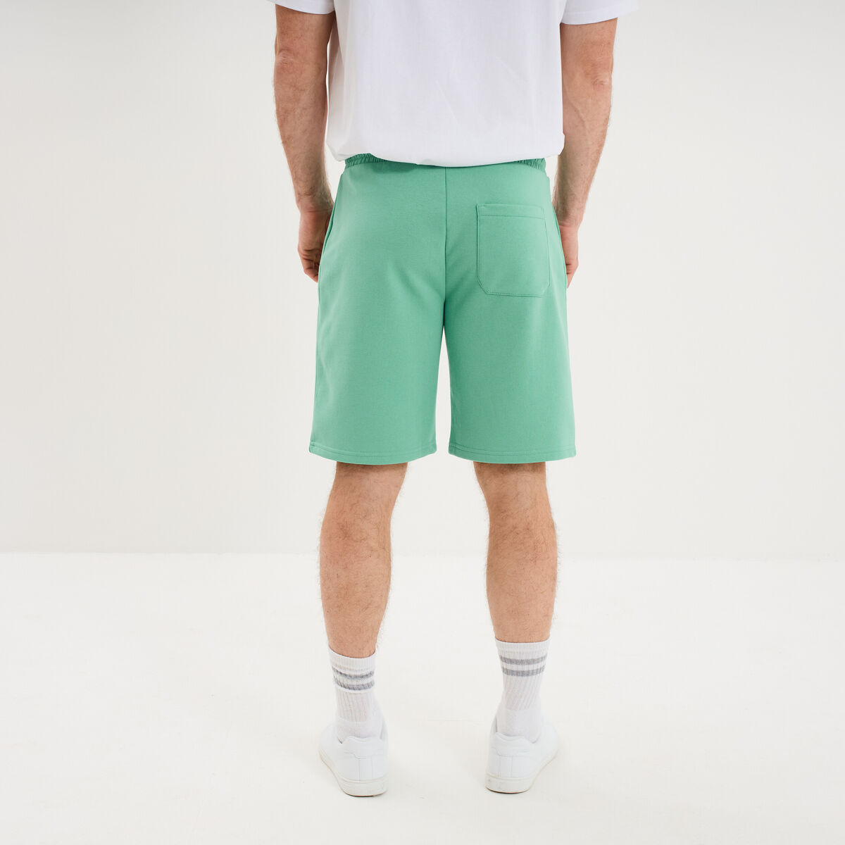 Short jogging molleton droit vert menthe homme