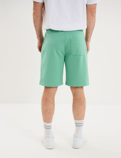 Short jogging molleton droit vert menthe homme
