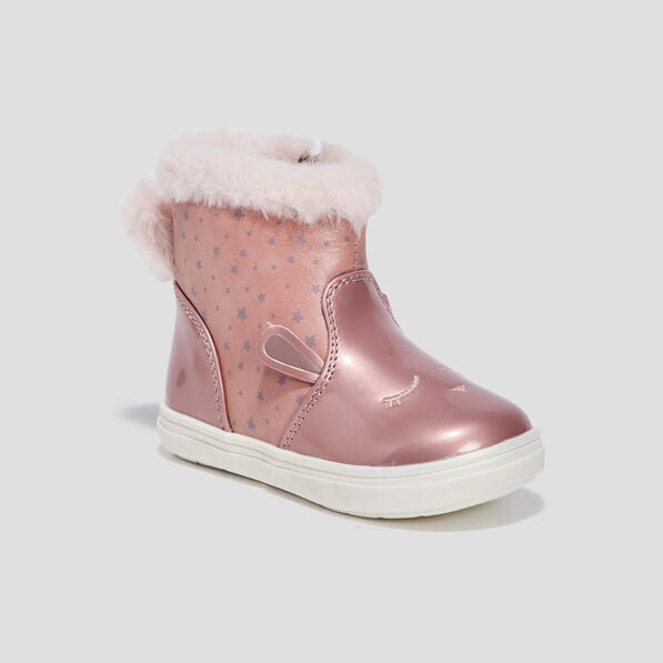 bottines irisees zippees rose bebef Bottines irisées zippées rose bébé fille