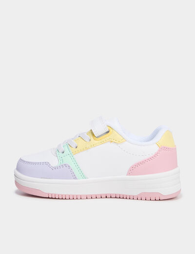 Tennis basses à scratchs multicolore fille