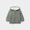 Gilet c&ocirc;tel&eacute; doubl&eacute; &agrave; capuche vert kaki b&eacute;b&eacute; gar&ccedil;on