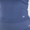 T-shirt de sport court ajust&eacute; bleu fonc&eacute; femme