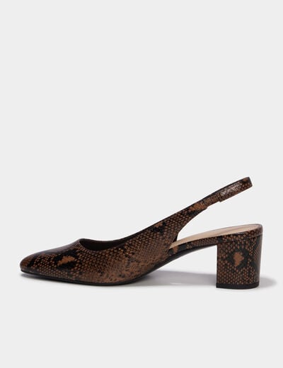 Escarpins slingback &agrave; talons multicolore femme