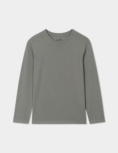 T-shirt manches longues vert kaki garçon