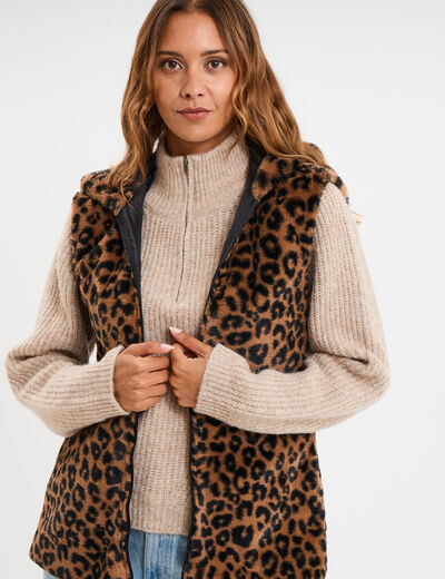 Parka 3-en-1 gilet fourr&eacute; noir femme