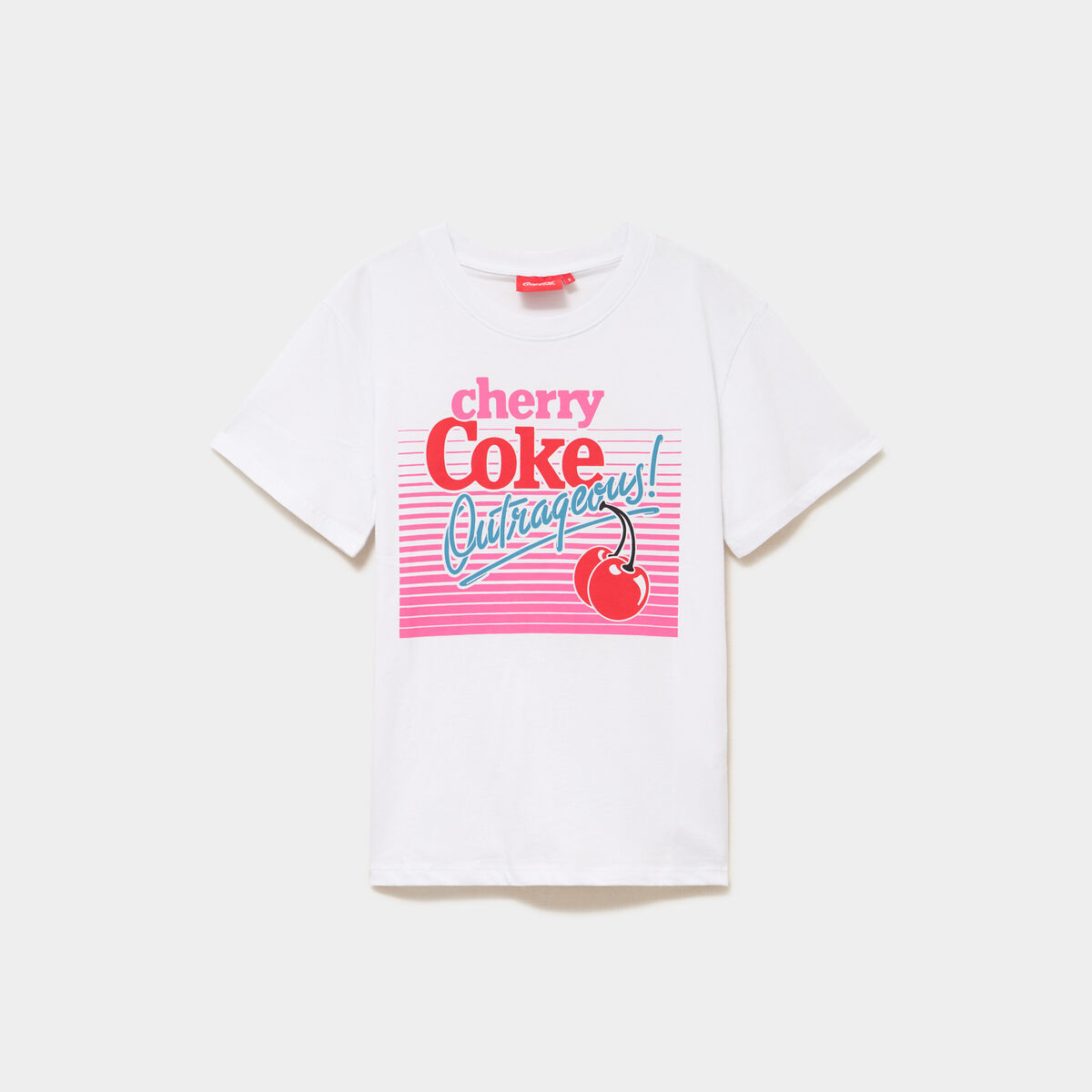 T-shirt manches courtes coton Coca Cola blanc femme