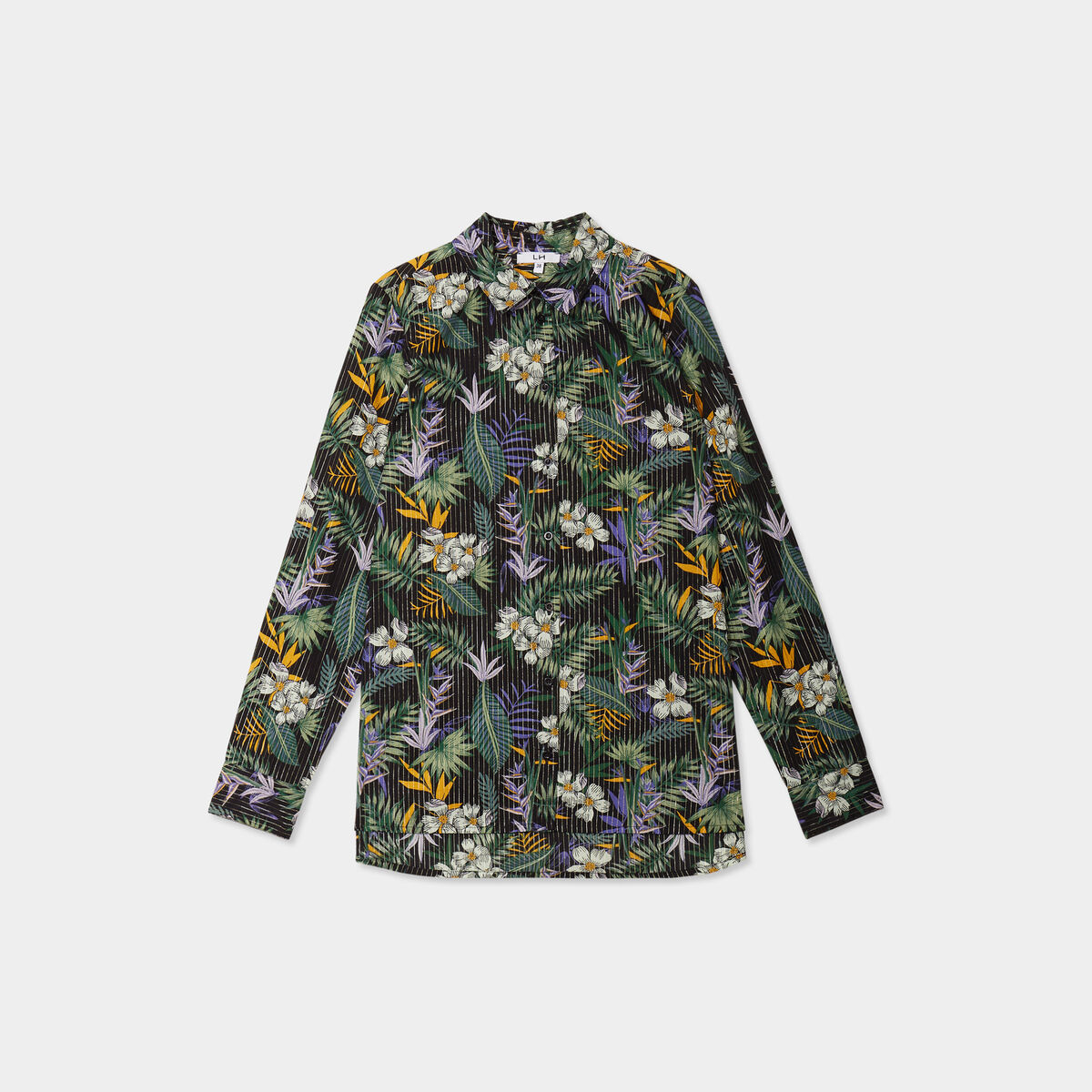Chemise manches longues noir femme