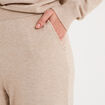 Pantalon de pyjama large en maille beige femme