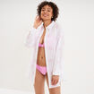 Robe chemise de plage voile de coton blanc femme