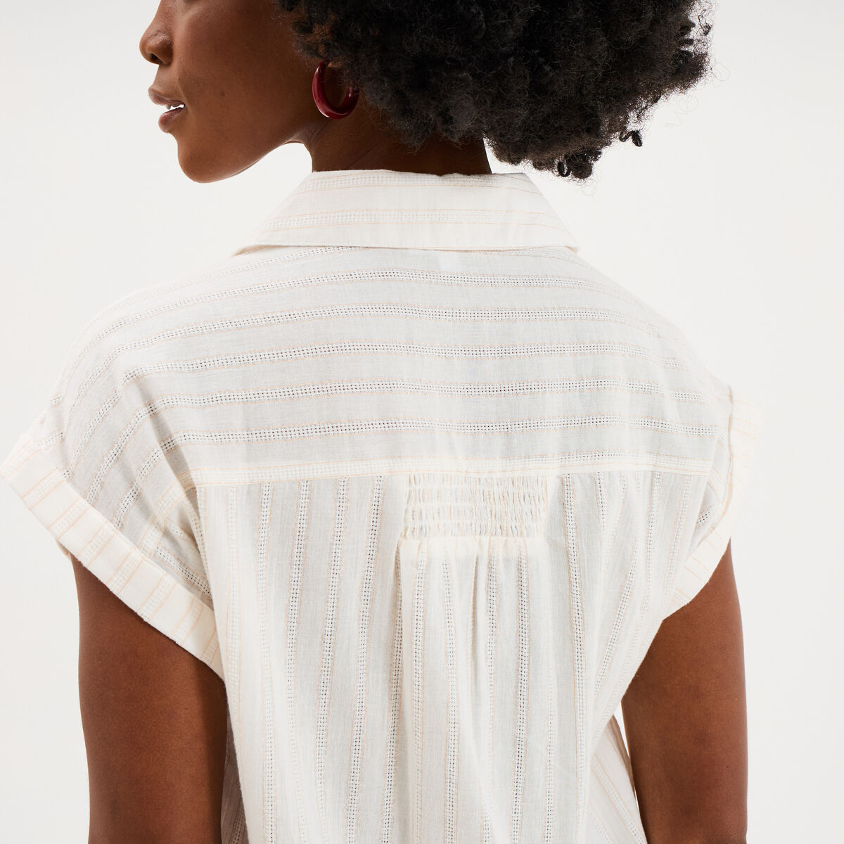 Blouse manches courtes blanc femme