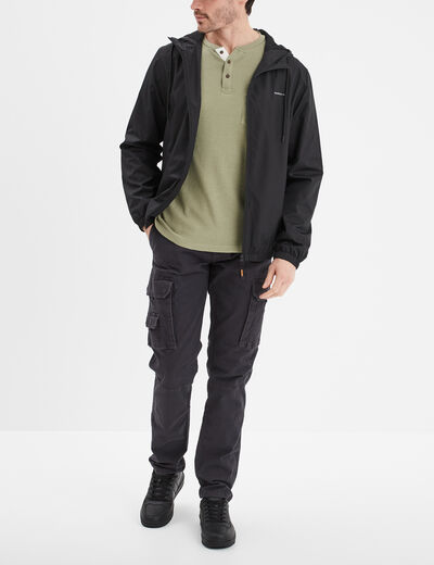 Pantalon cargo ceintur&eacute; Trappeur gris fonc&eacute; homme