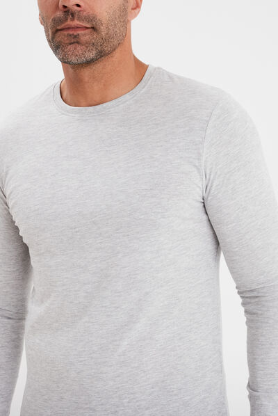 T-shirt manches longues gris homme