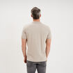 Polo textur&eacute; manches courtes gris clair homme