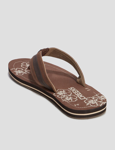 Mules plates marron homme