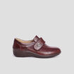 Loafers compensés en cuir bordeaux femme