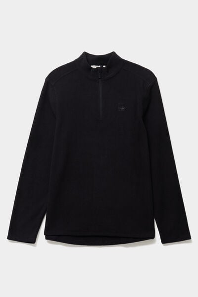 Sweat polaire col camionneur noir homme