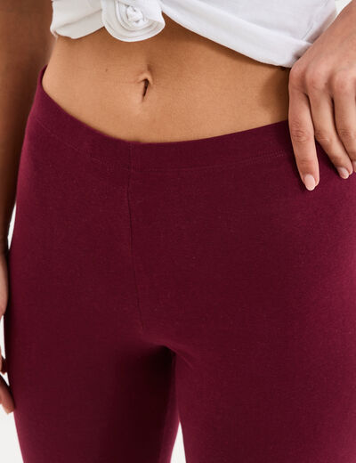 Legging taille haute bordeaux femme