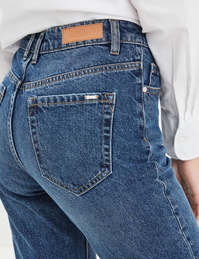 Jeans mom 7/8ème taille haute coton denim stone femme
