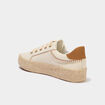 Tennis basses en toile compens&eacute;es sable femme
