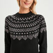 Pull jacquard fils métallisés Liberto noir femme