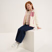 Pull col rond droit manches longues multicolore fille