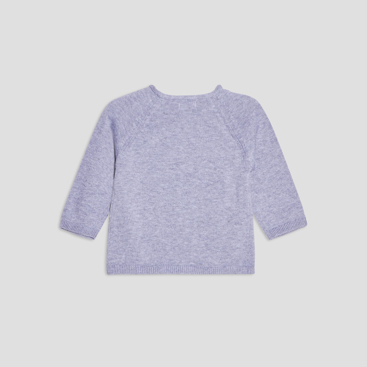 Gilet coton col cache-coeur gris bébé garçon