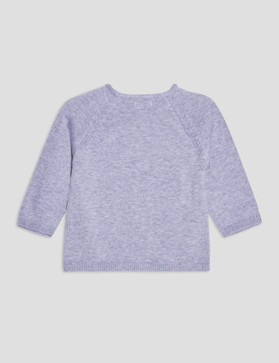Gilet coton col cache-coeur gris bébé garçon