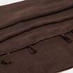 Foulard &agrave; pompons marron fonc&eacute; femme