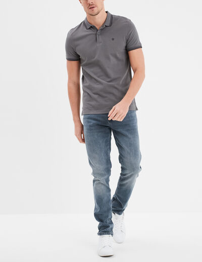 Jeans straight 5 poches Liberto bleu gris homme