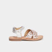 Sandales en cuir Canibraid gris argent fille