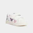Tennis basses à scratchs Liberto blanc fille