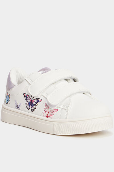Tennis basses &agrave; scratchs Liberto blanc fille