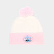 Bonnet &agrave; pompon Stitch ivoire fille