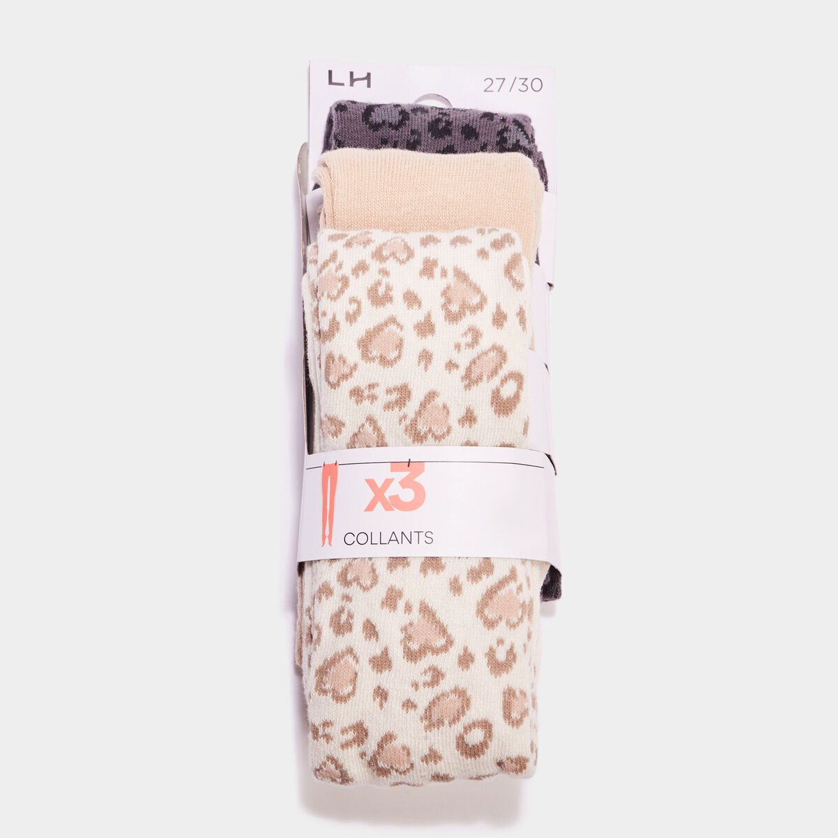 Lot 3 collants opaques coton sable fille
