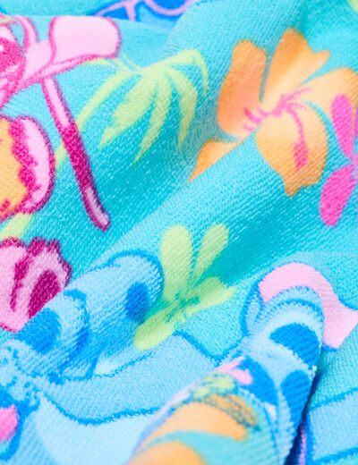 Serviette sac de bain 2-en-1 Stitch bleu turquoise fille