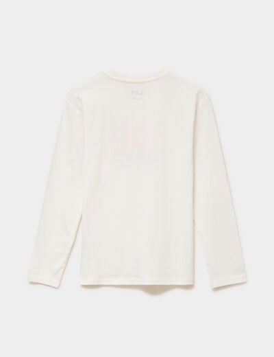 T-shirt manches longues coton blanc gar&ccedil;on
