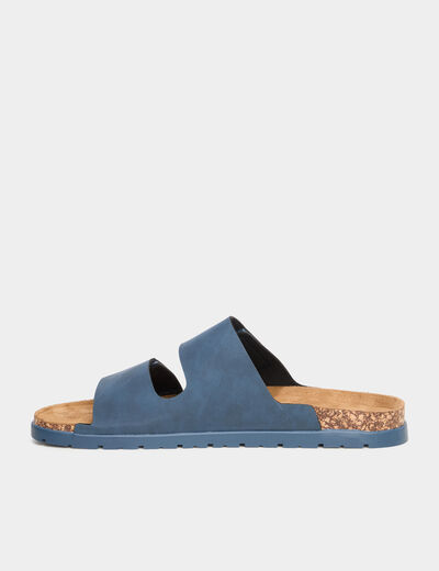 Mules à scratchs bleu marine homme
